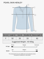 Pearl-Skin Henley- Baby Blue