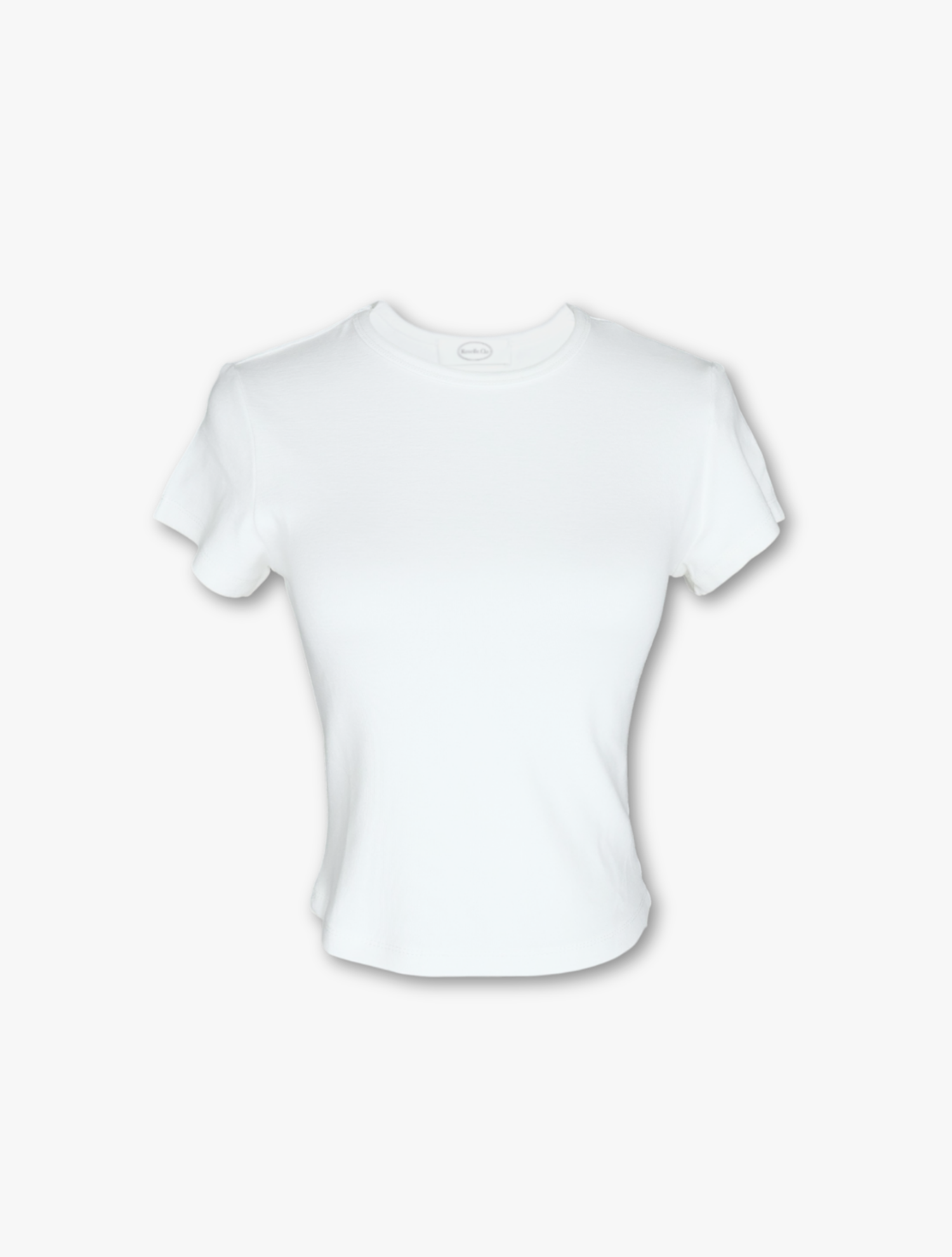 Round Neck Crop Tee - White