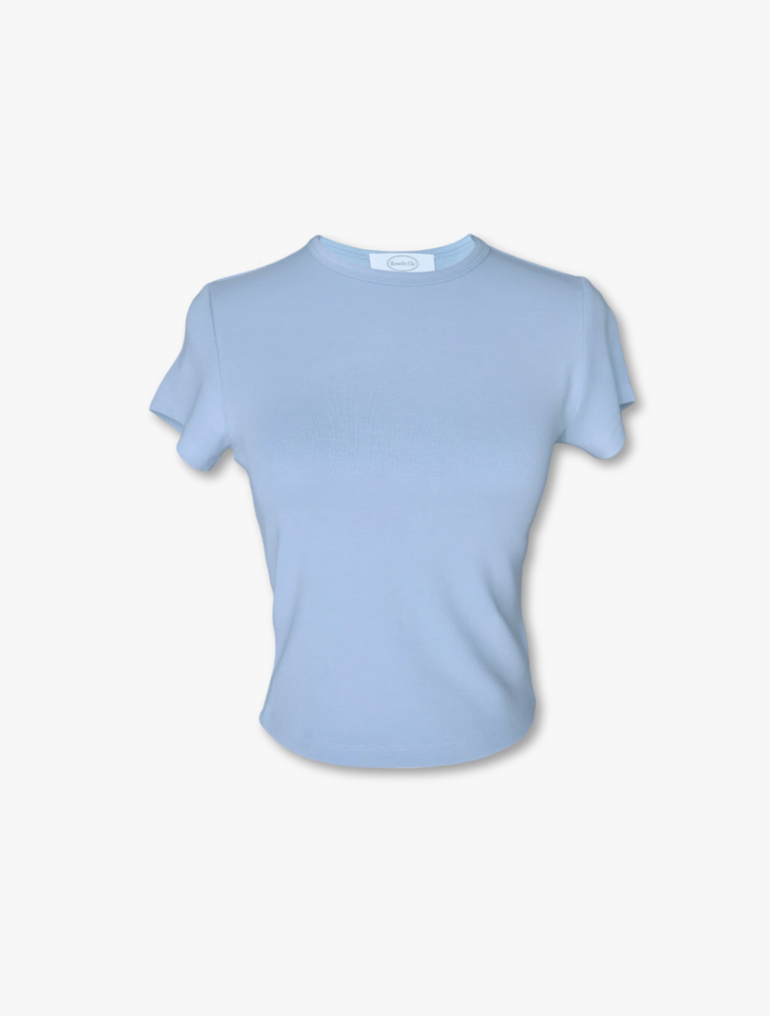 Round Neck Crop Tee - Blue