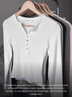 Pearl-Skin Henley- Pink