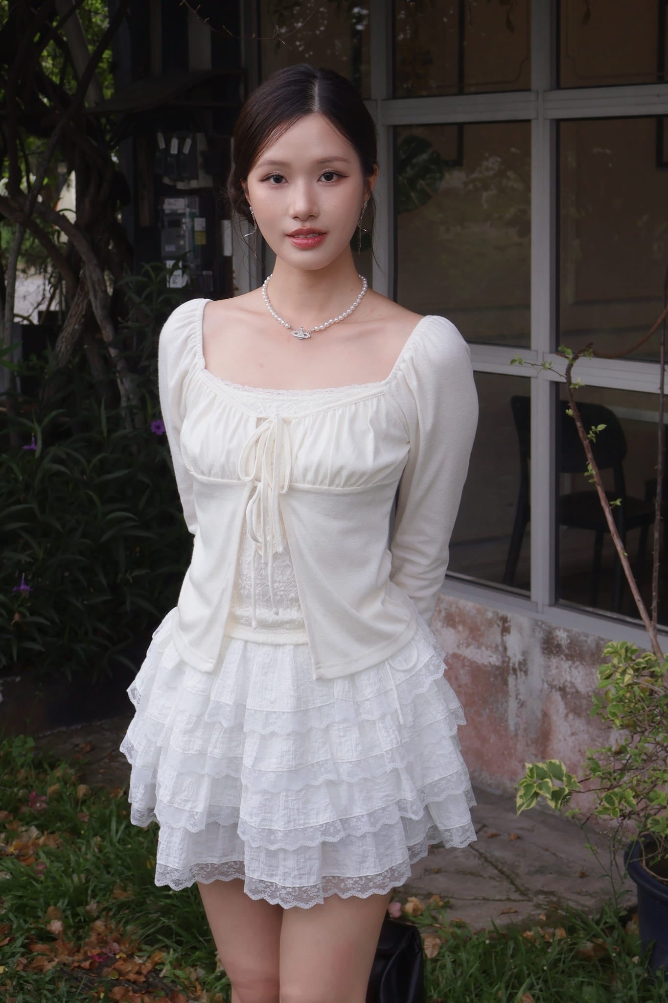 Amelie Tie Cardigan - Cream