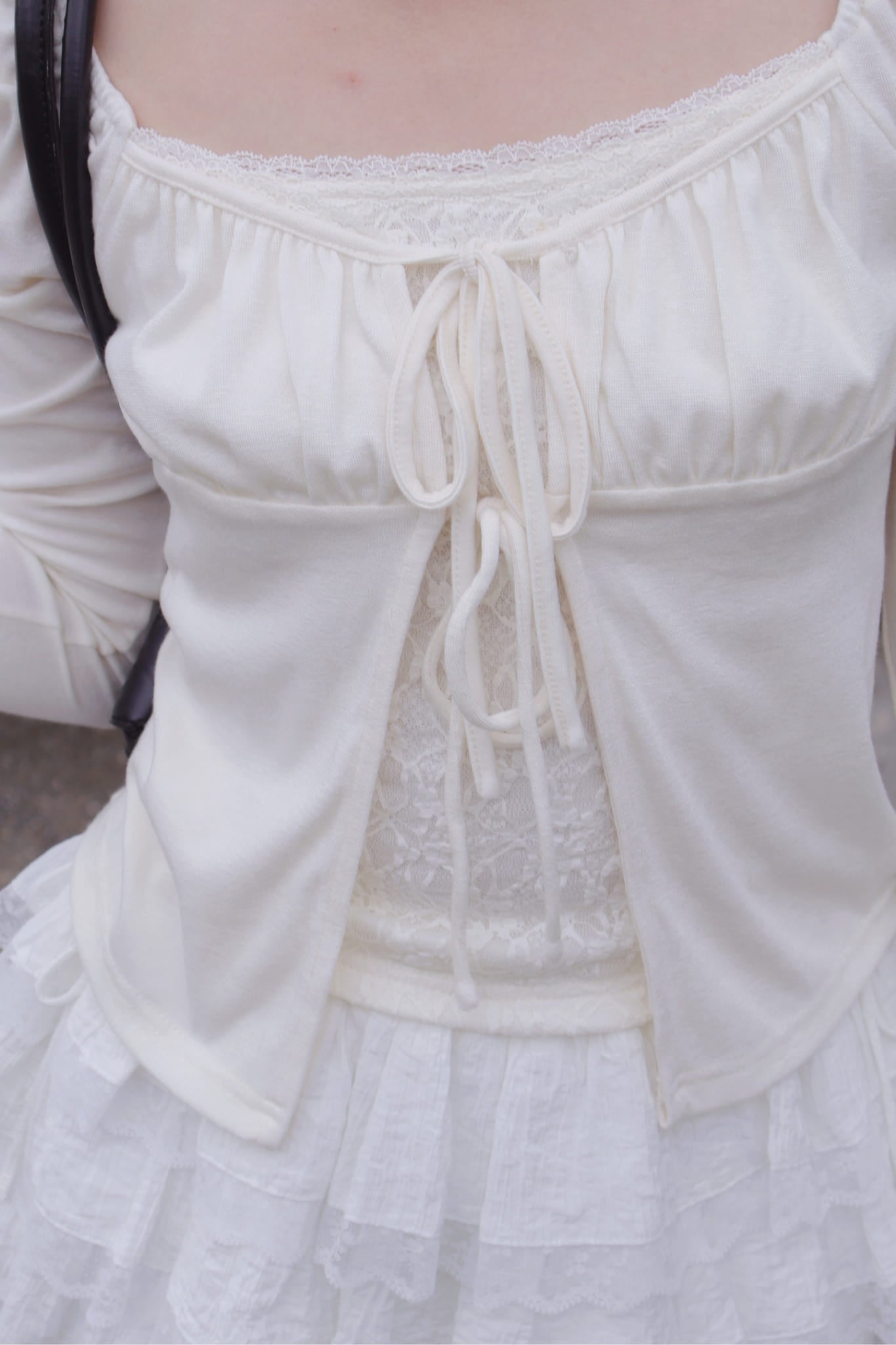 Amelie Tie Cardigan - Cream