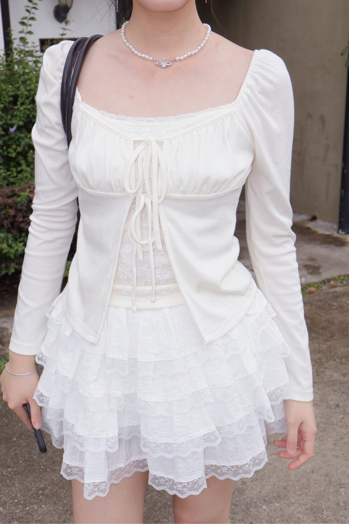 Amelie Tie Cardigan - Cream