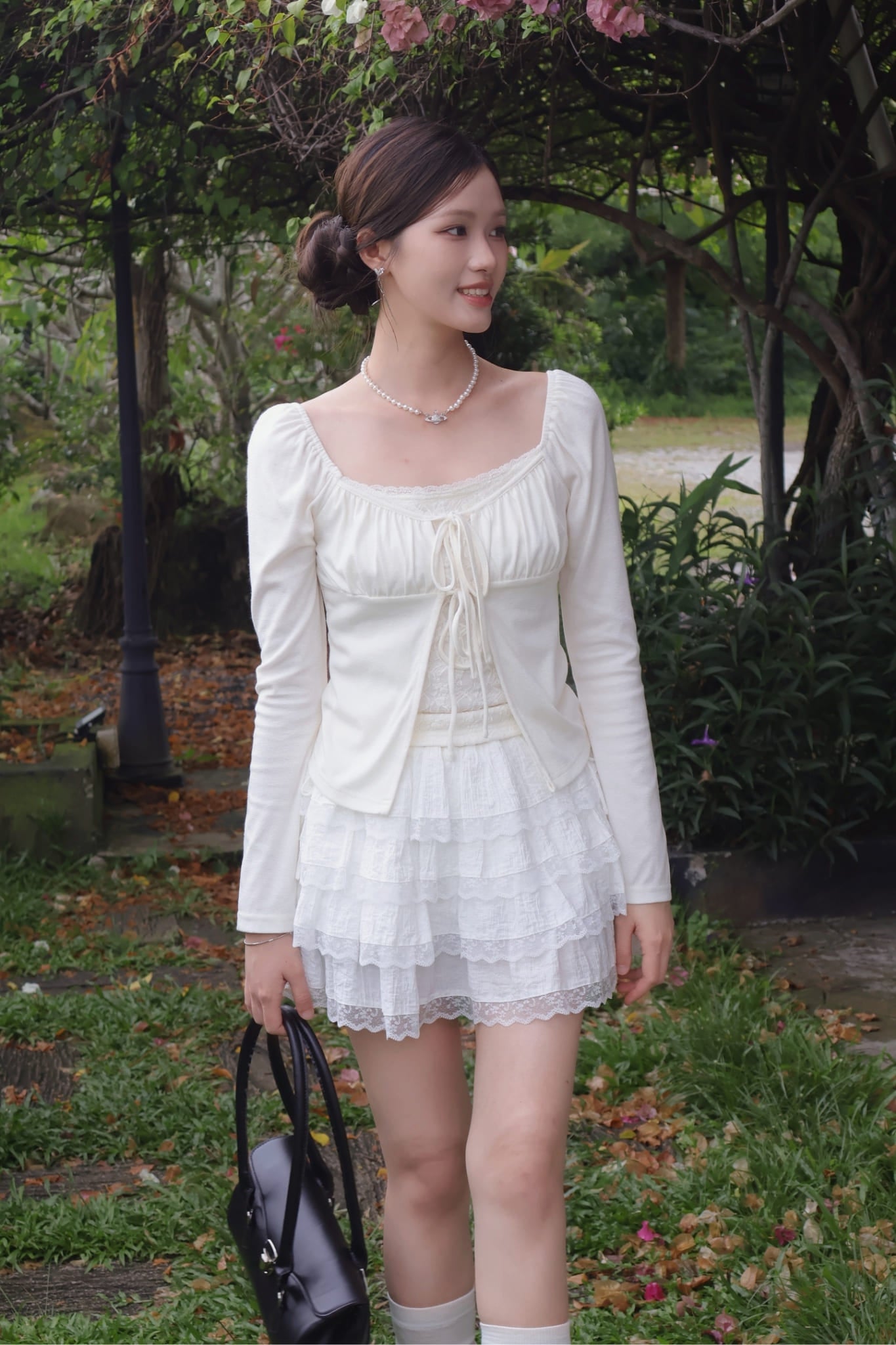 Amelie Tie Cardigan - Cream