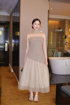Auburn Dress- Beige