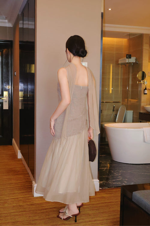 Auburn Dress- Beige