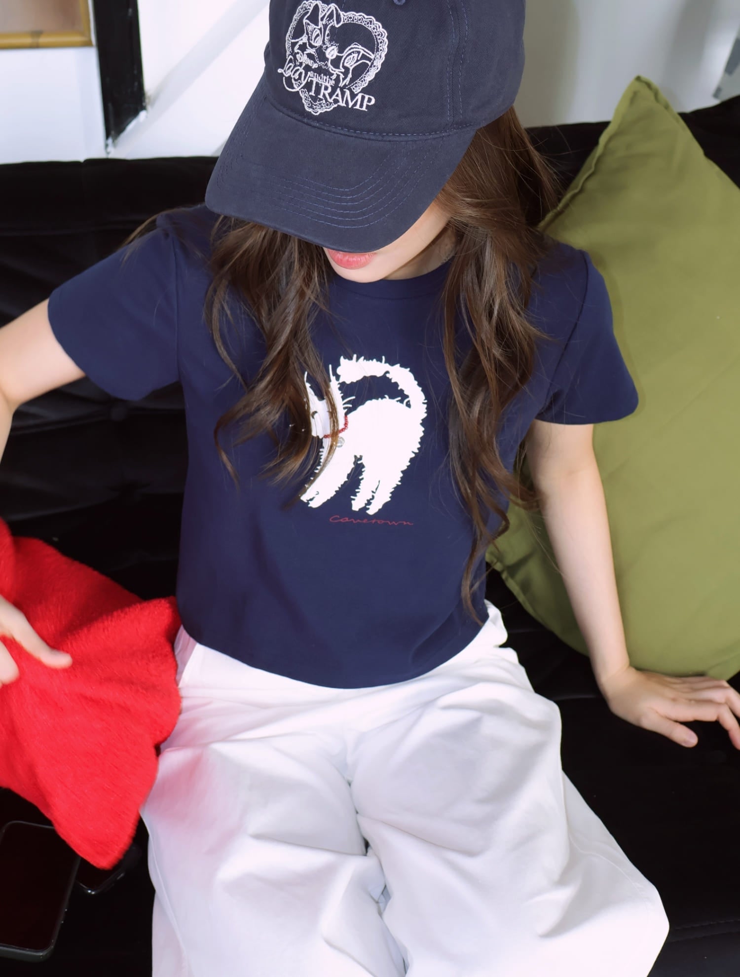 Cattitude Tee - Navy