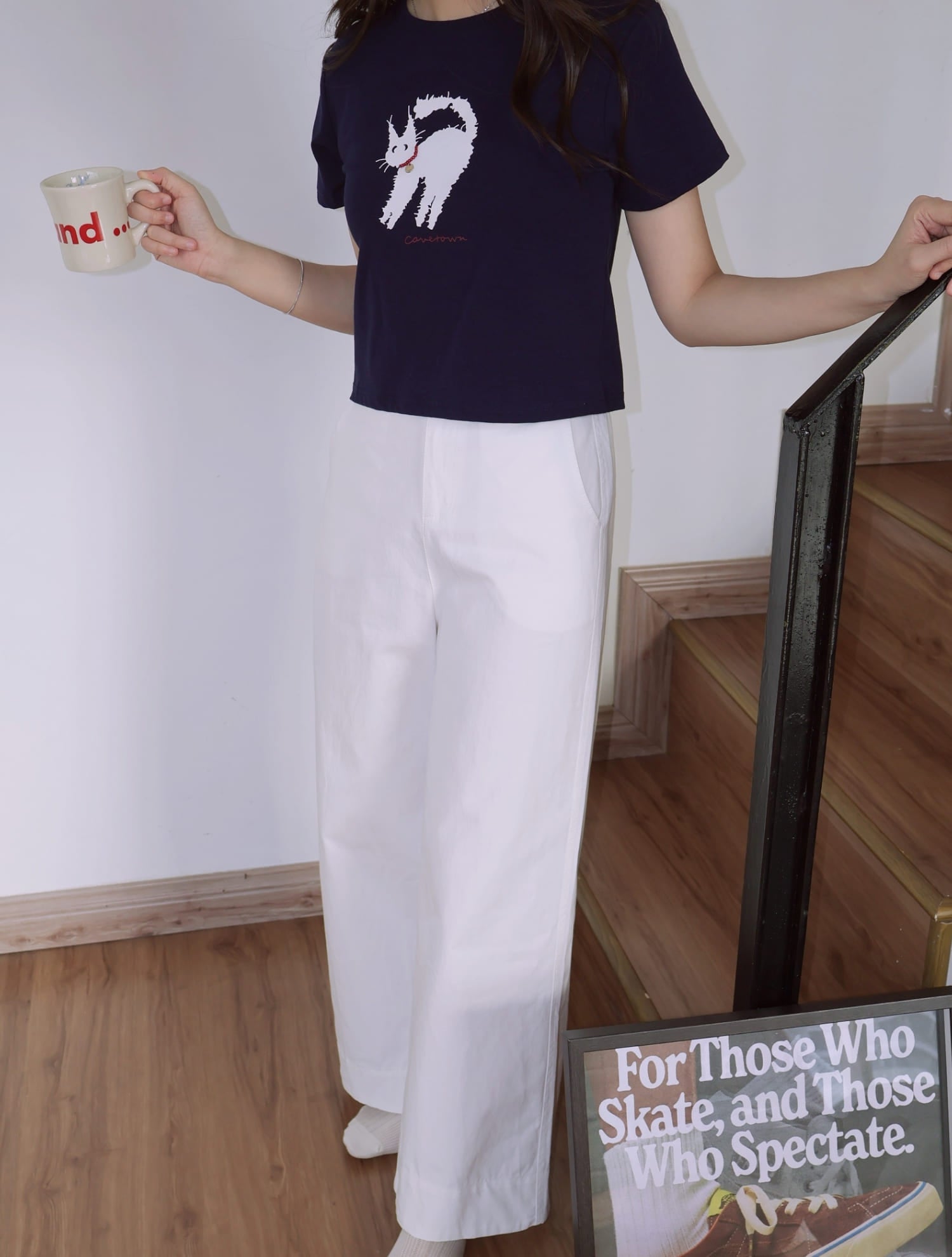 Cattitude Tee - Navy