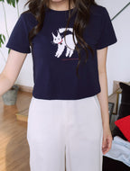 Cattitude Tee - Navy