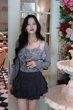 Elise Ruffle Skirt - Grey