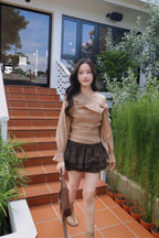 Elise Ruffle Skirt - Brown