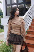 Elise Ruffle Skirt - Brown