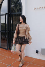 Elise Ruffle Skirt - Brown