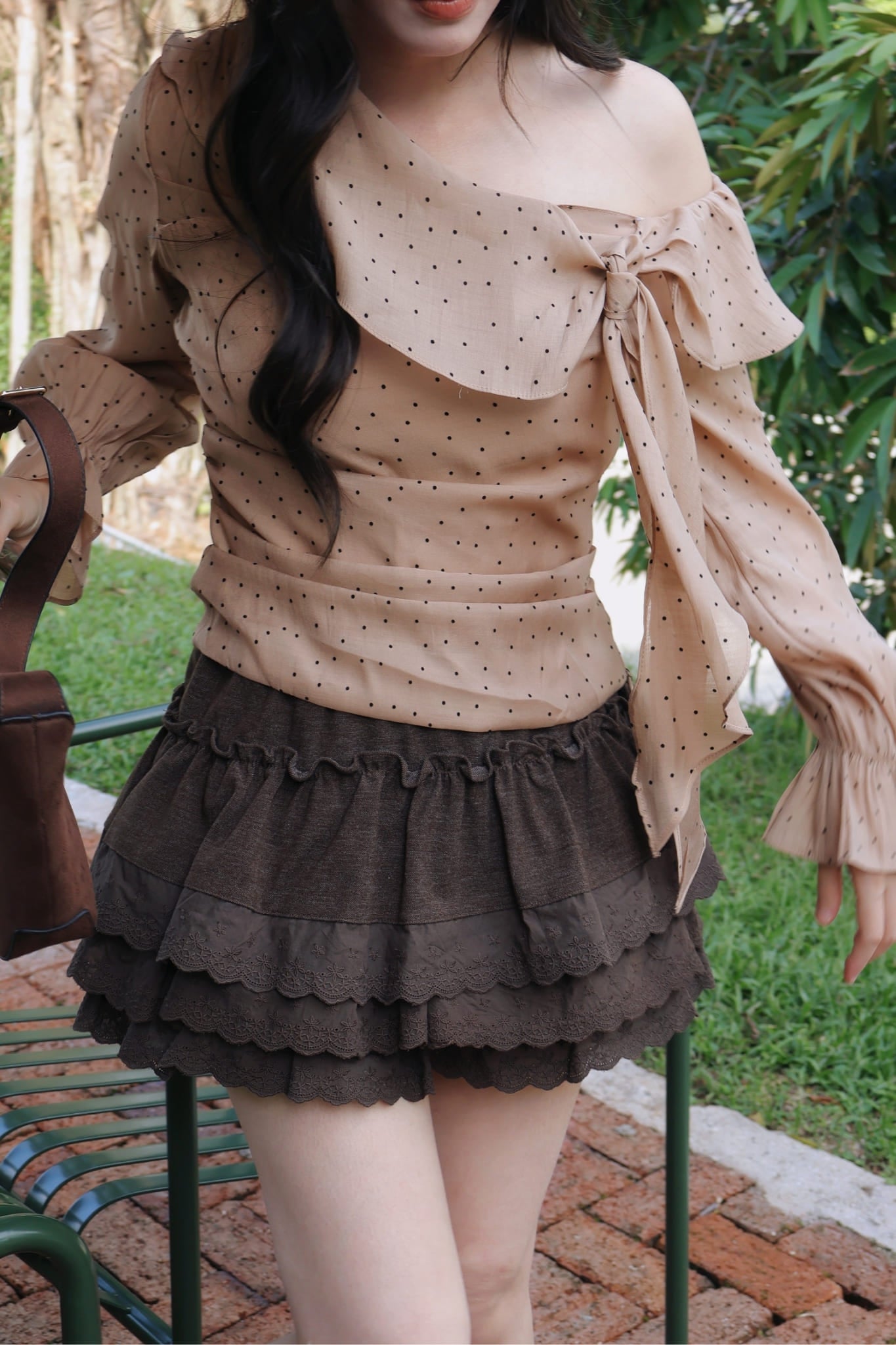 Elise Ruffle Skirt - Brown