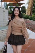 Elise Ruffle Skirt - Brown