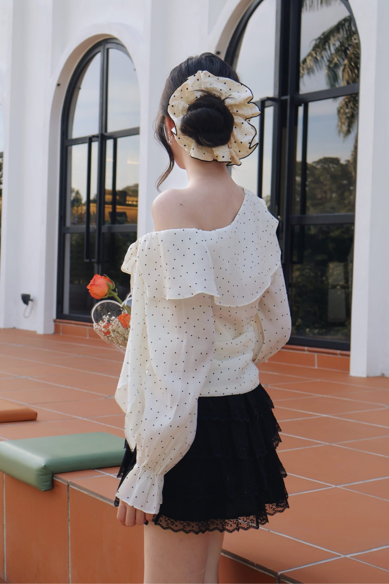 Dottie Bow Blouse - Cream