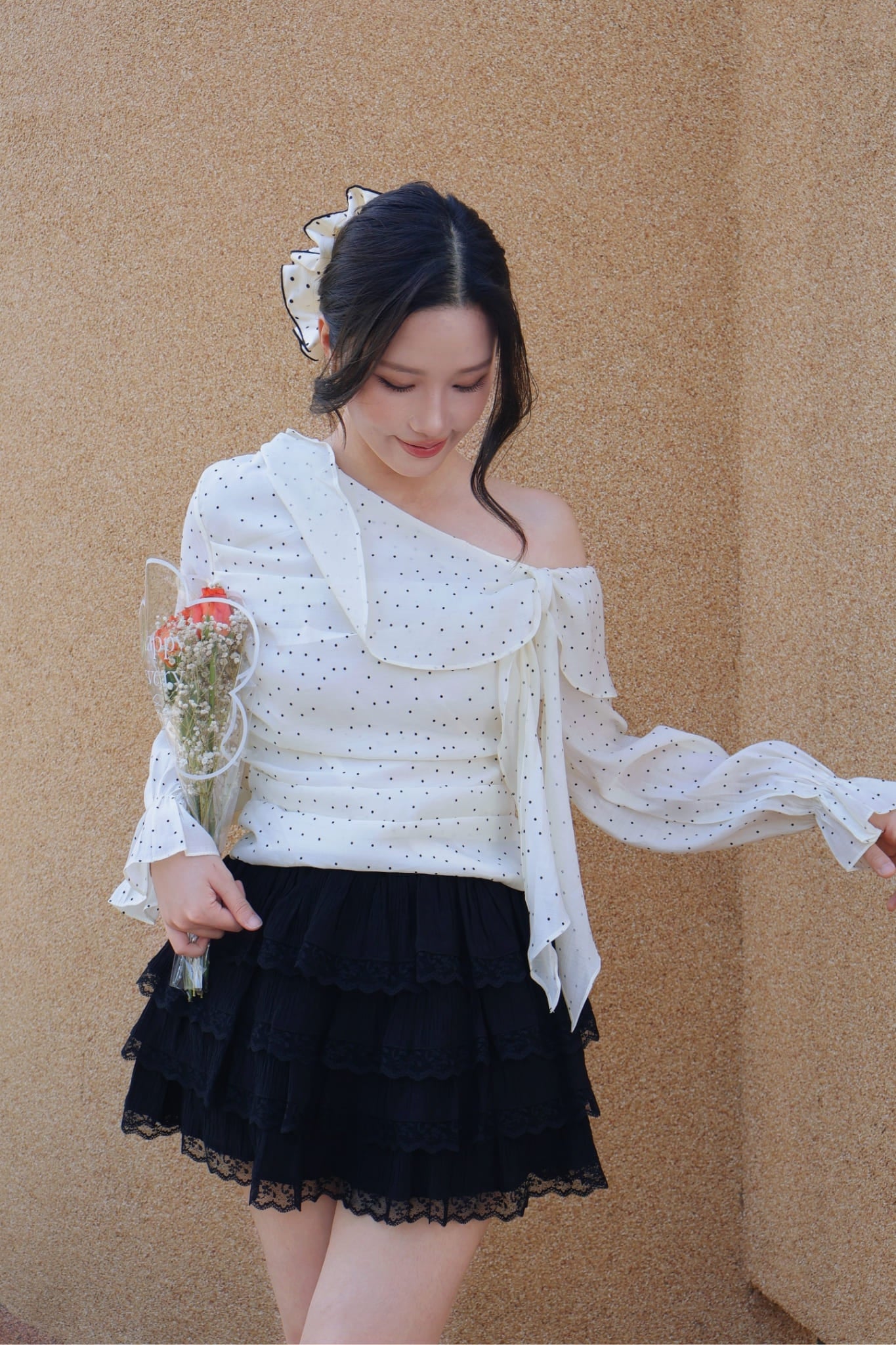 Dottie Bow Blouse - Cream