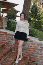 Dottie Bow Blouse - Cream