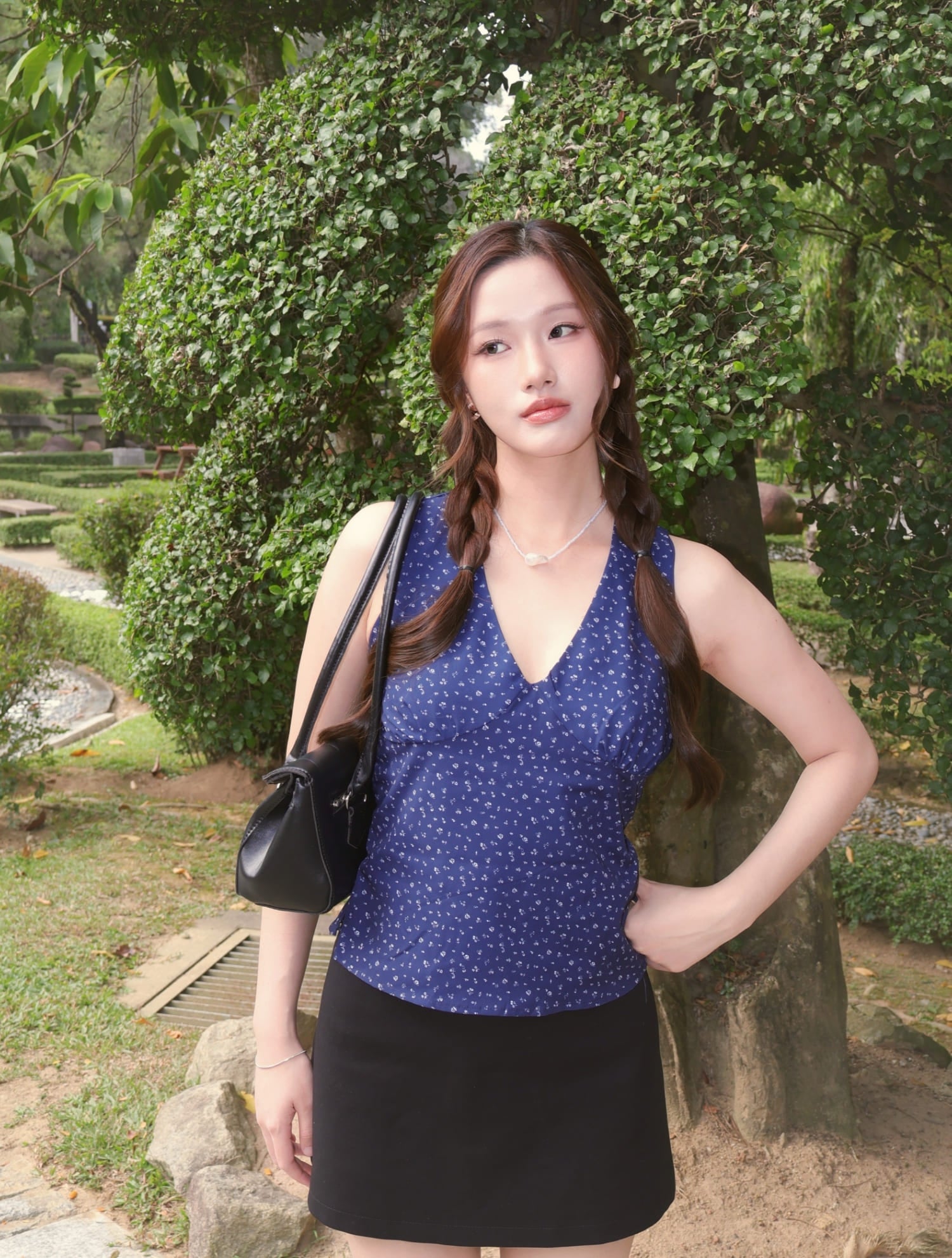 Flora Dot Vest - Blue