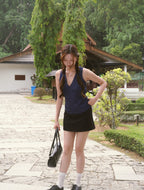 Flora Dot Vest - Blue