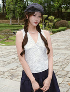 Flora Dot Vest - White