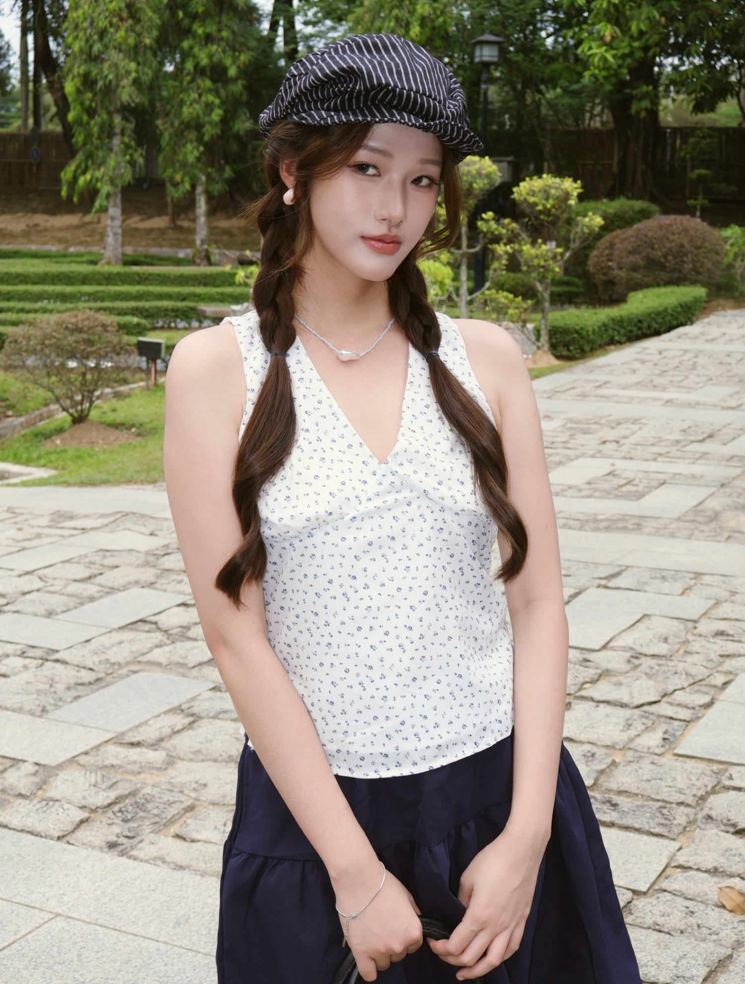 Flora Dot Vest - White