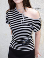 Haze Striped Top - Grey