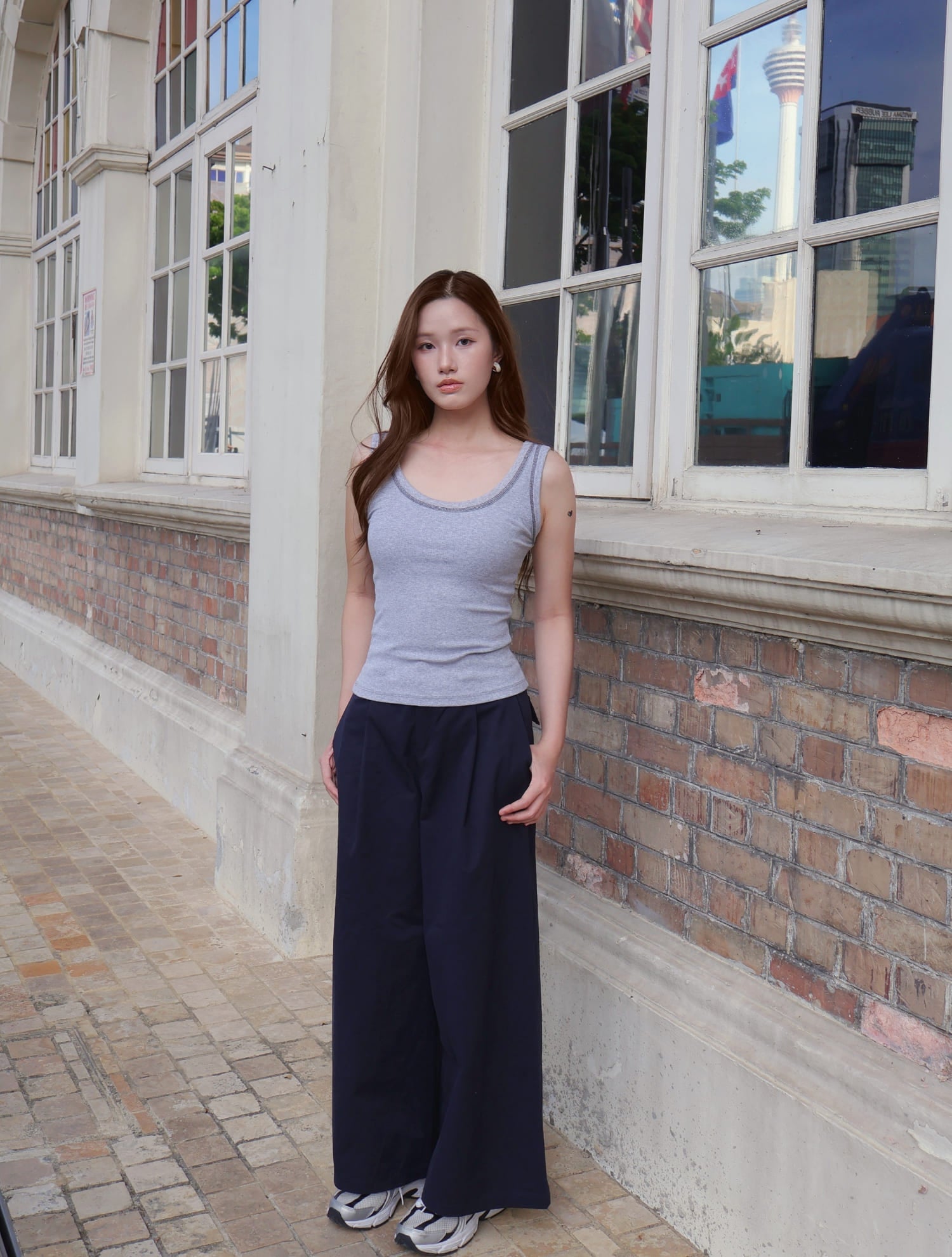 Luce Wide-Leg Pants - Navy