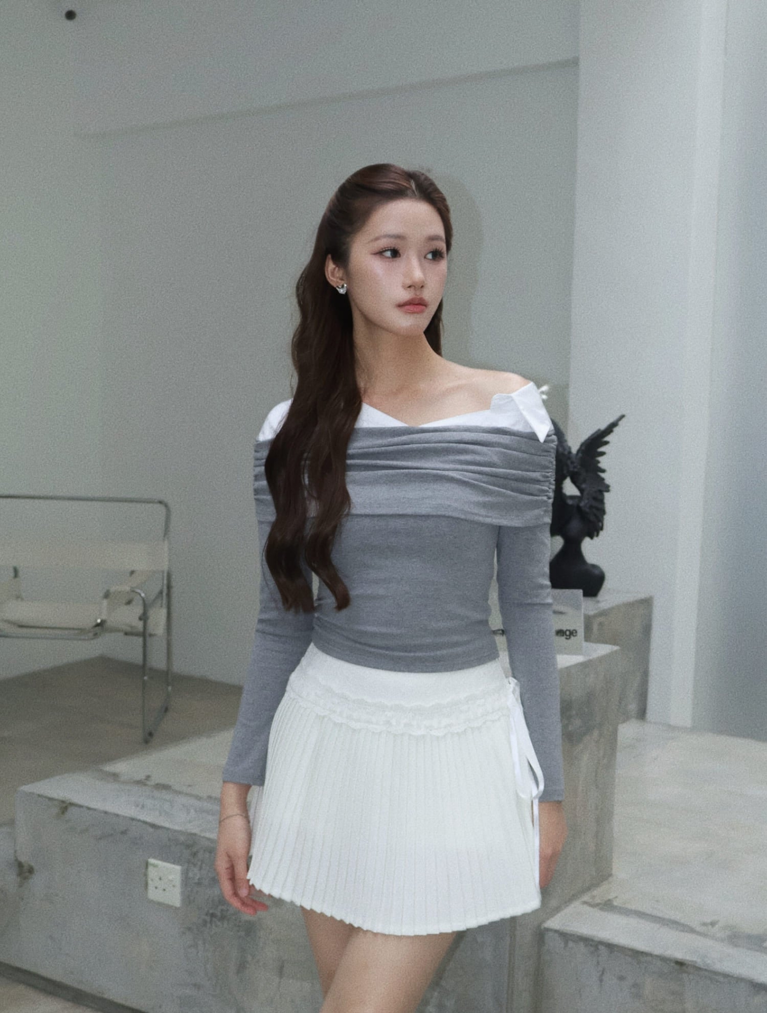 MIU Off-Shoulder - Grey