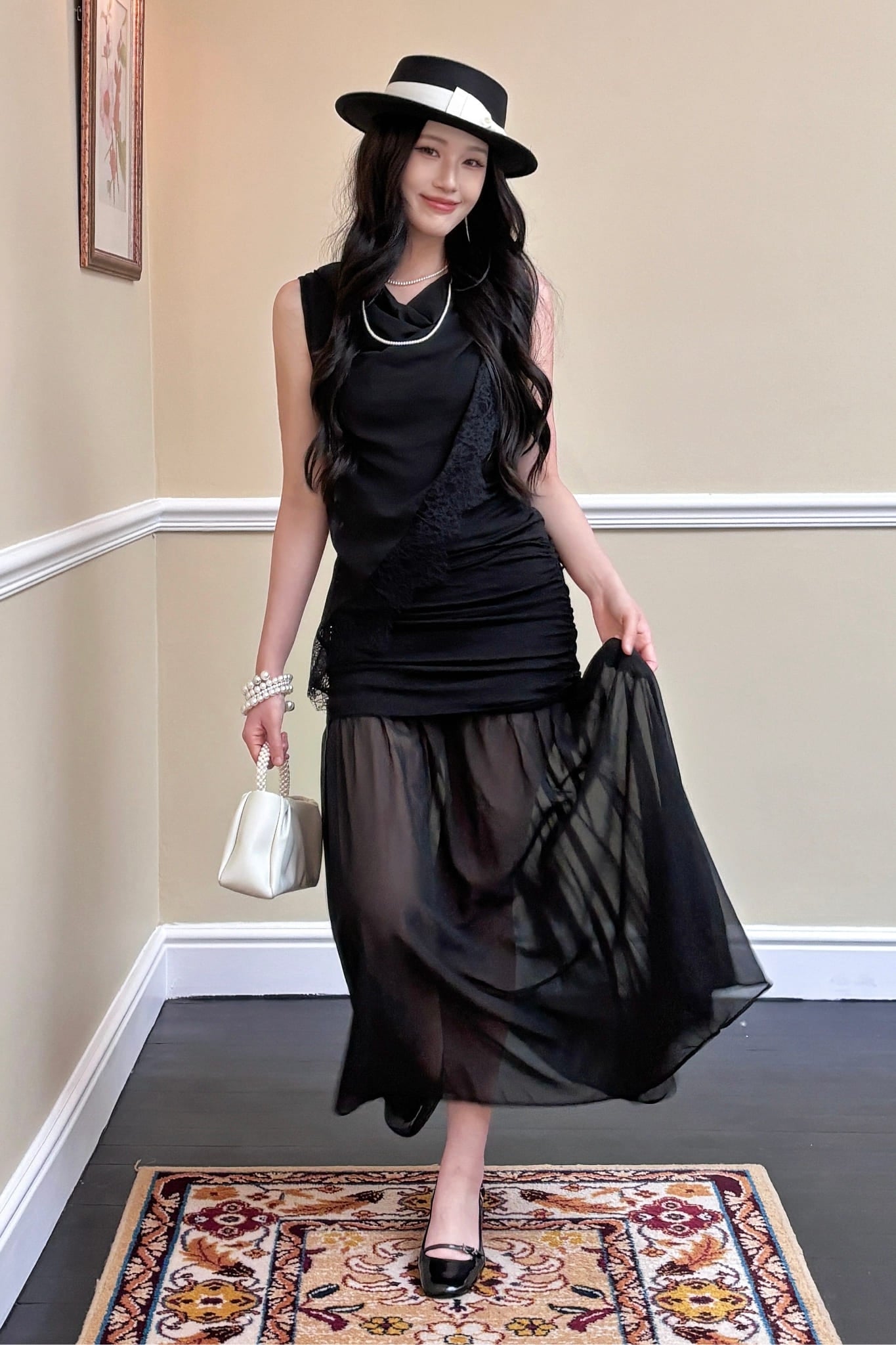 Muse Draped Set - Black