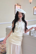 Muse Draped Set- White