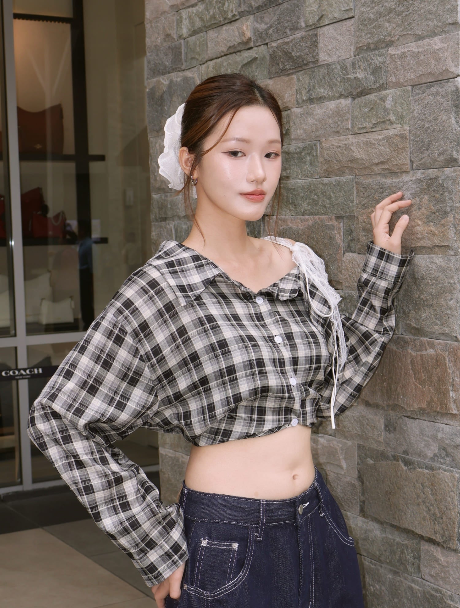 Oxford Check Shirt - Black