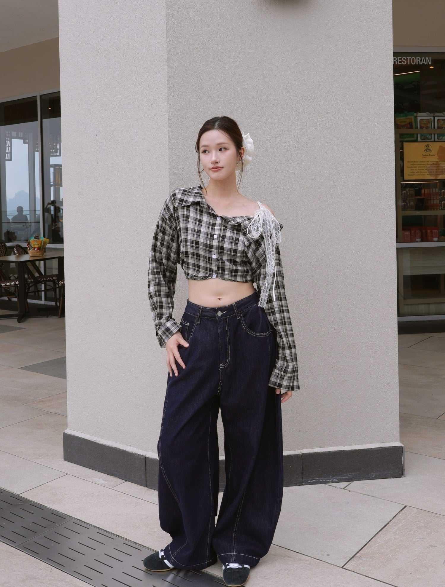 Oxford Check Shirt - Black