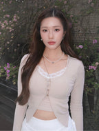 Serena Cardigan Set - Beige
