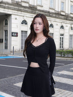 Serena Cardigan Set - Black