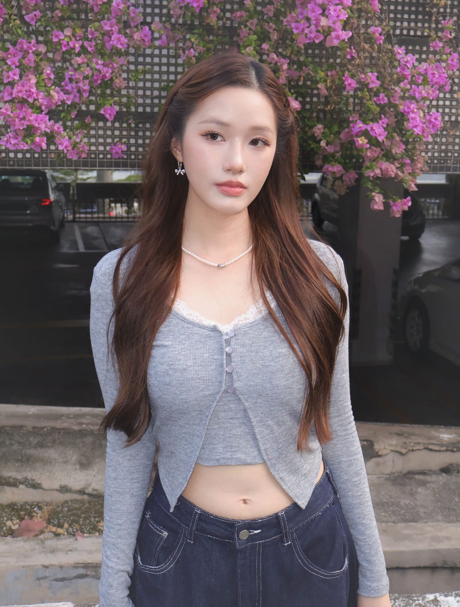 Serena Cardigan Set - Grey