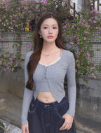 Serena Cardigan Set - Grey