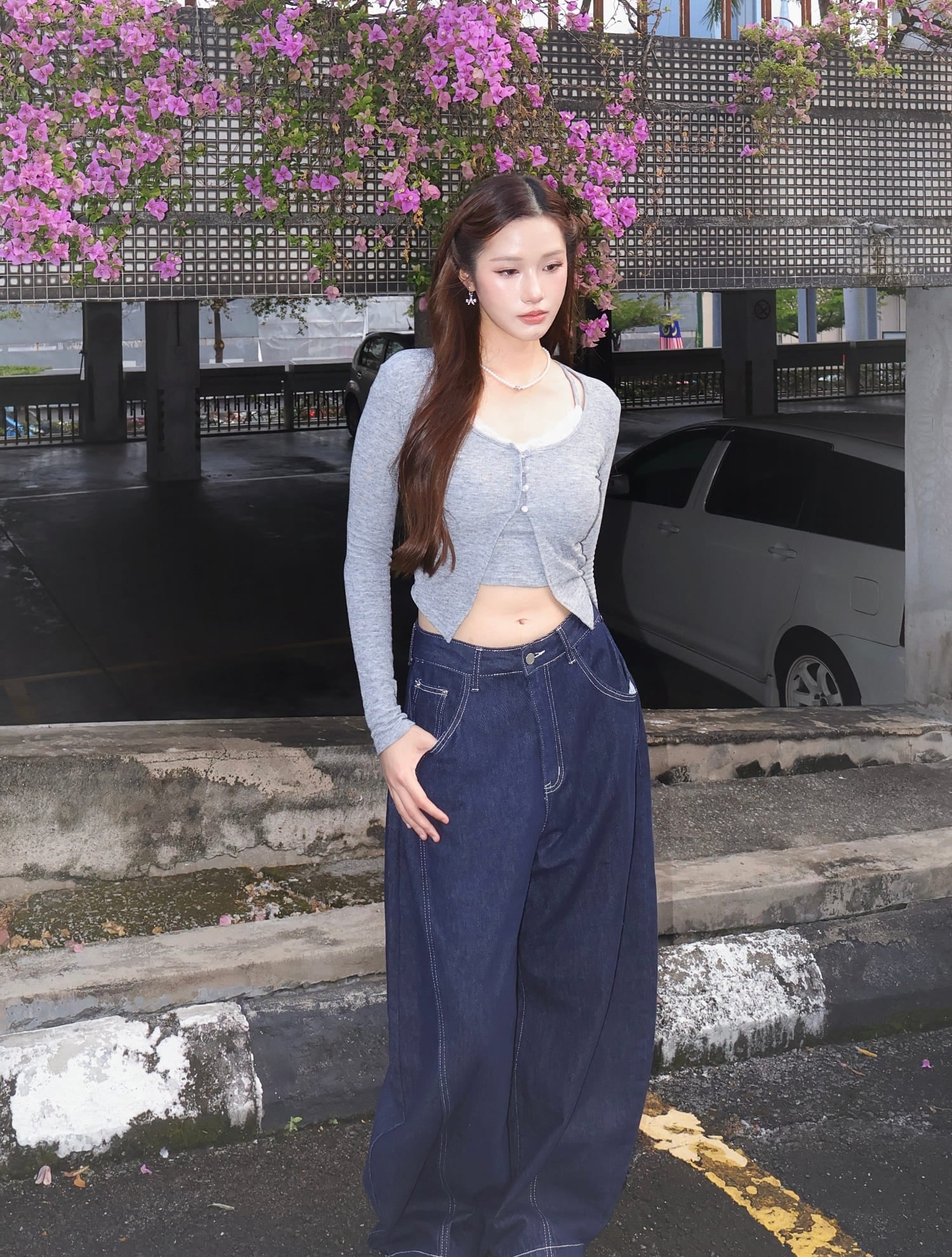 Serena Cardigan Set - Grey