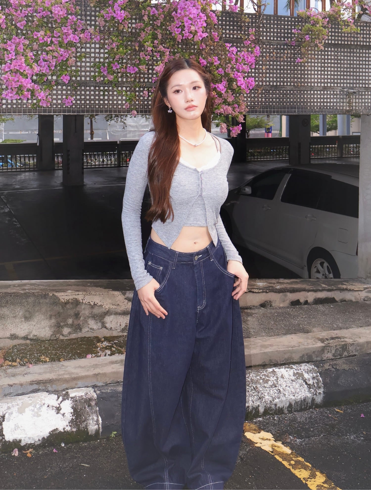 Serena Cardigan Set - Grey