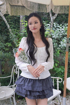 Elise Ruffle Skirt - Grey
