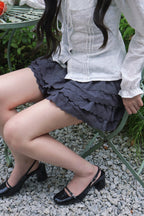 Elise Ruffle Skirt - Grey