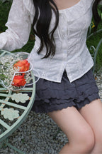 Elise Ruffle Skirt - Grey